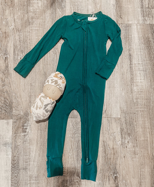 Kids Solid Bamboo Zippy Pajamas