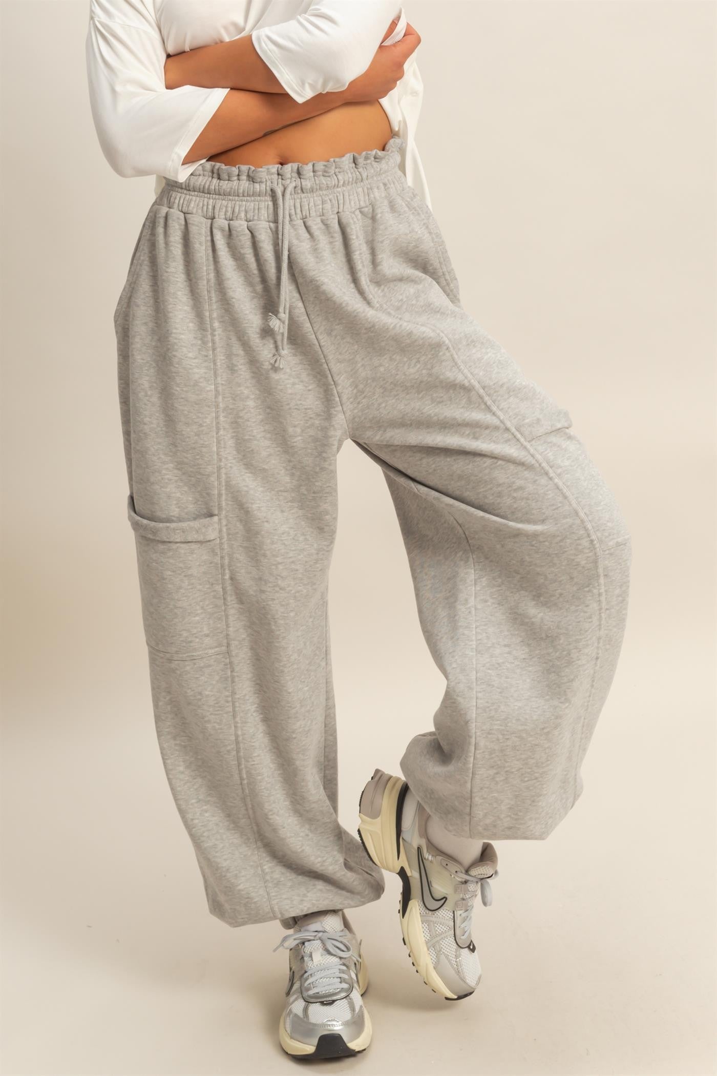 Ruffle Waist Jogger Sweatpants