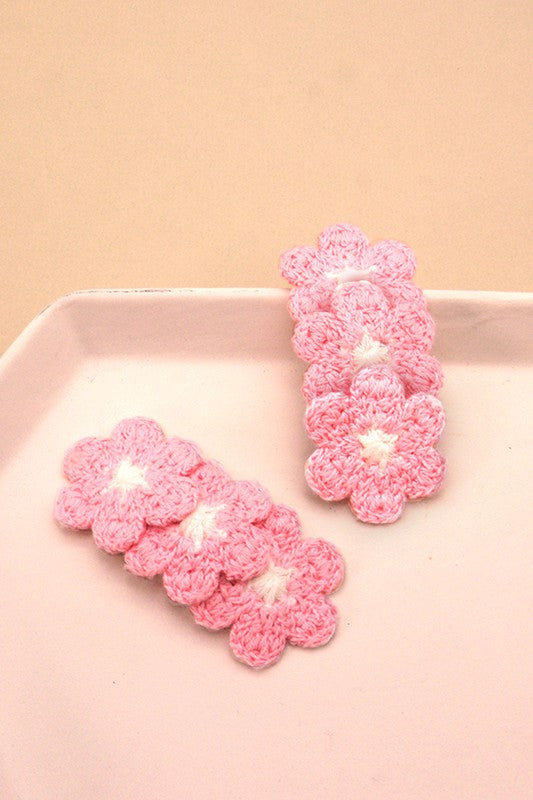 Crochet Flower Snap Clip