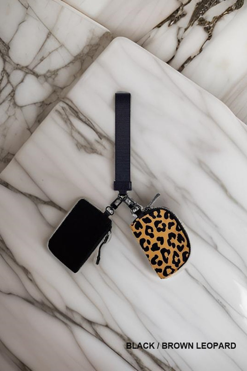 Duel Pouch Wristlet Keychaine