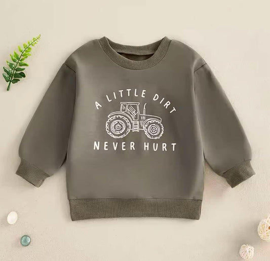 Kids Little Dirt Tractor Sweatshirt