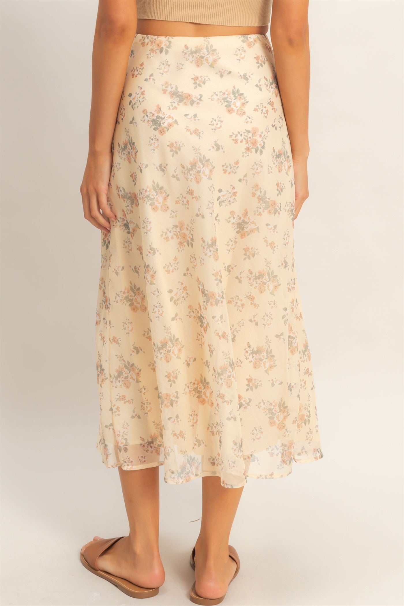 Floral Print Midi Skirt