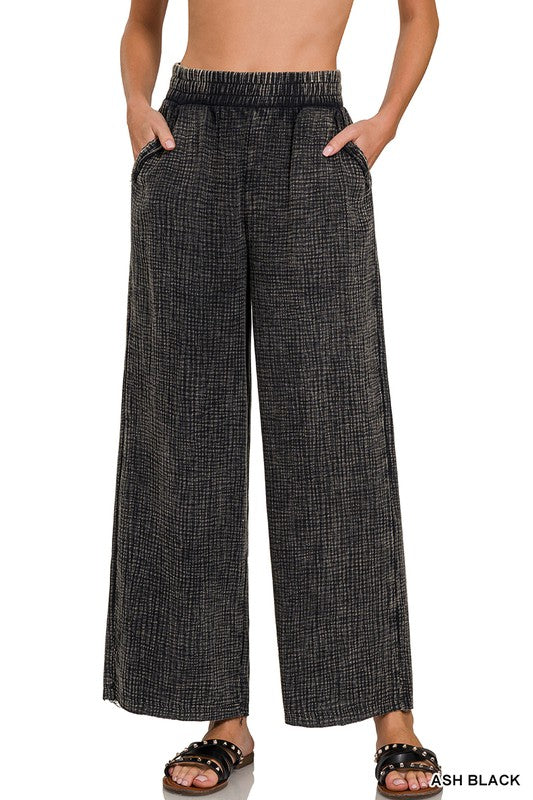 Washed Double Gauze Cropped Pants