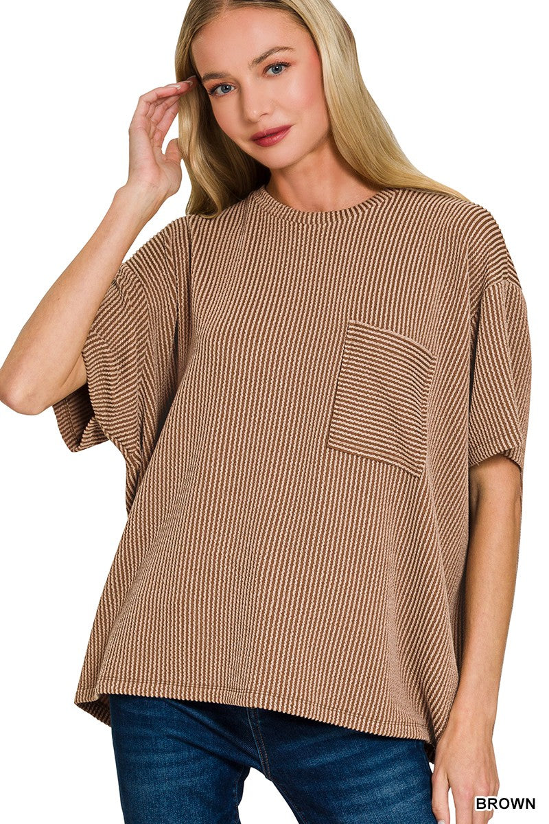 Curvy Raised Rib T-Shirt