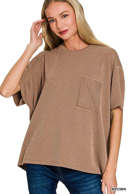 Curvy Raised Rib T-Shirt