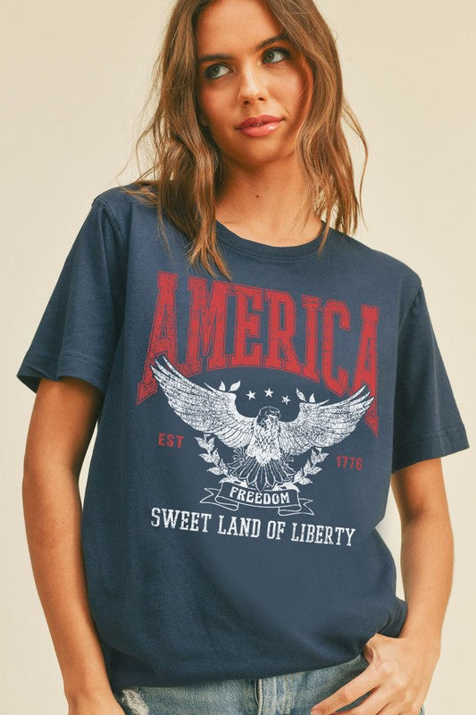 America Sweet Land Of Liberty Graphic Tee