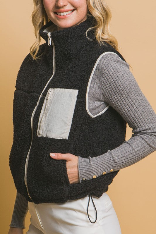 Reversible Fleece Vest with Side Pockets