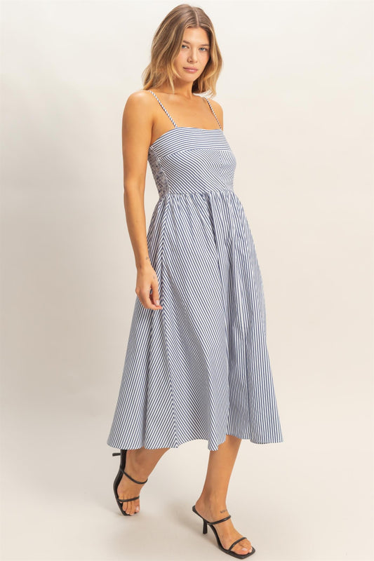 Striped Spaghetti Strap Dress