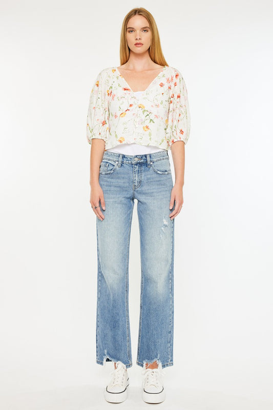 Rose KanCan Mid Rise Straight Jean