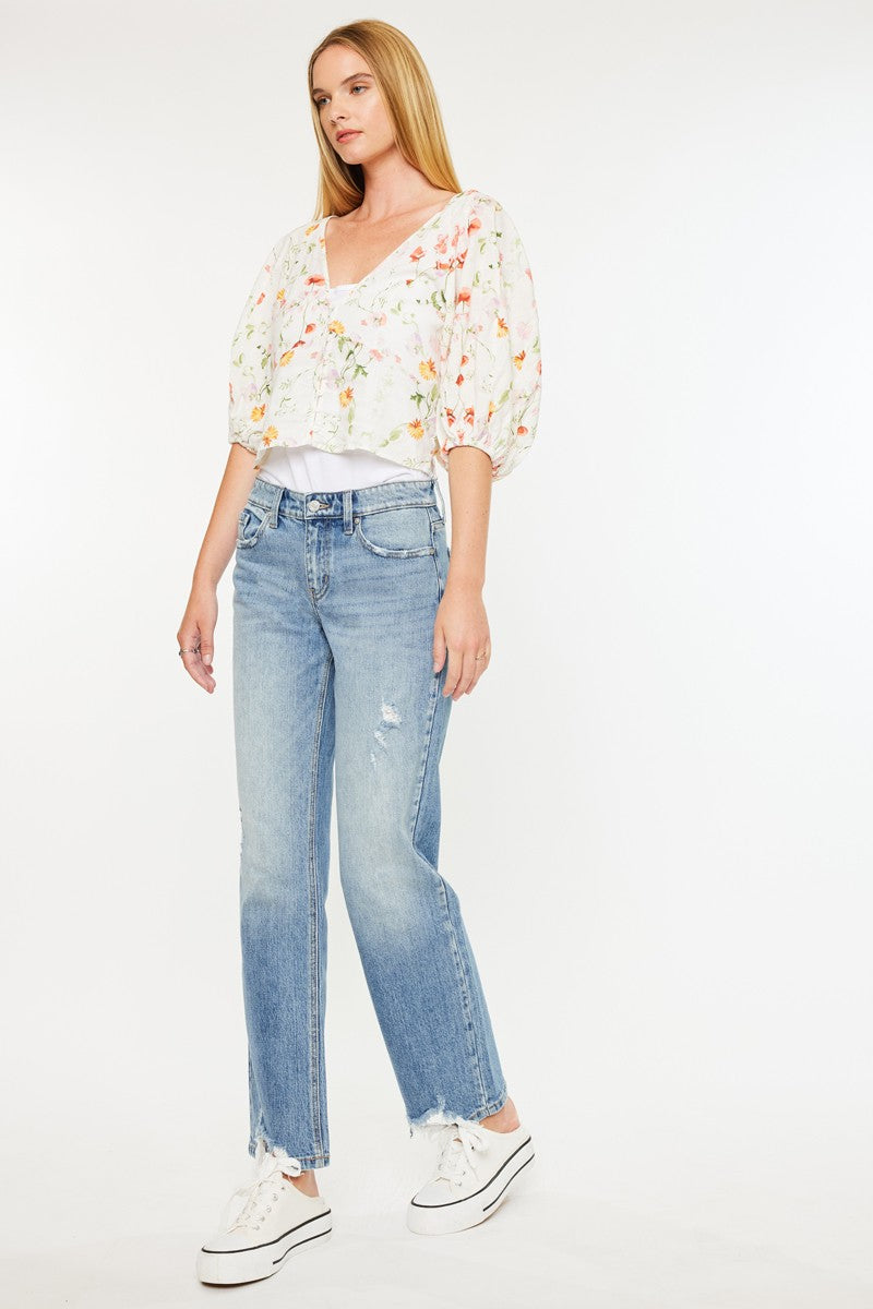 Rose KanCan Mid Rise Straight Jean