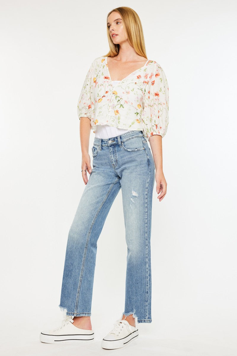 Rose KanCan Mid Rise Straight Jean