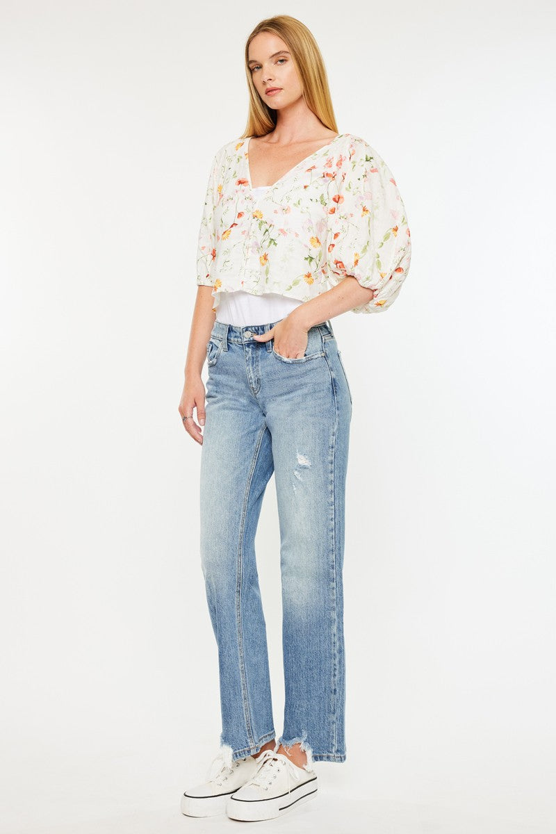 Rose KanCan Mid Rise Straight Jean