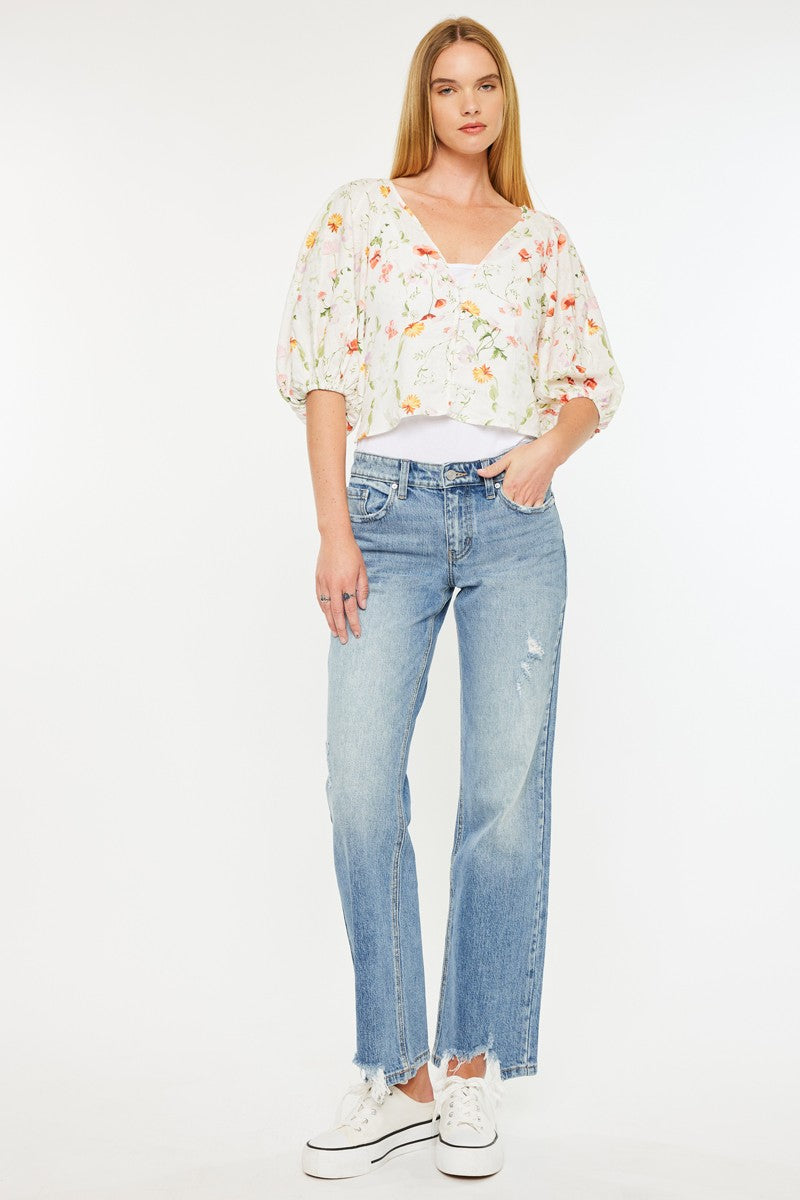 Rose KanCan Mid Rise Straight Jean