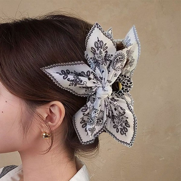 Paisley Bow Claw Clip