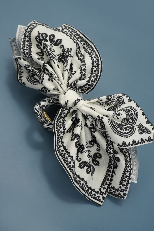 Paisley Bow Claw Clip