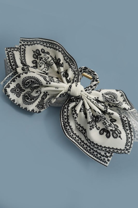 Paisley Bow Claw Clip