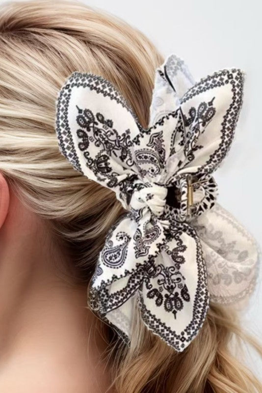 Paisley Bow Claw Clip