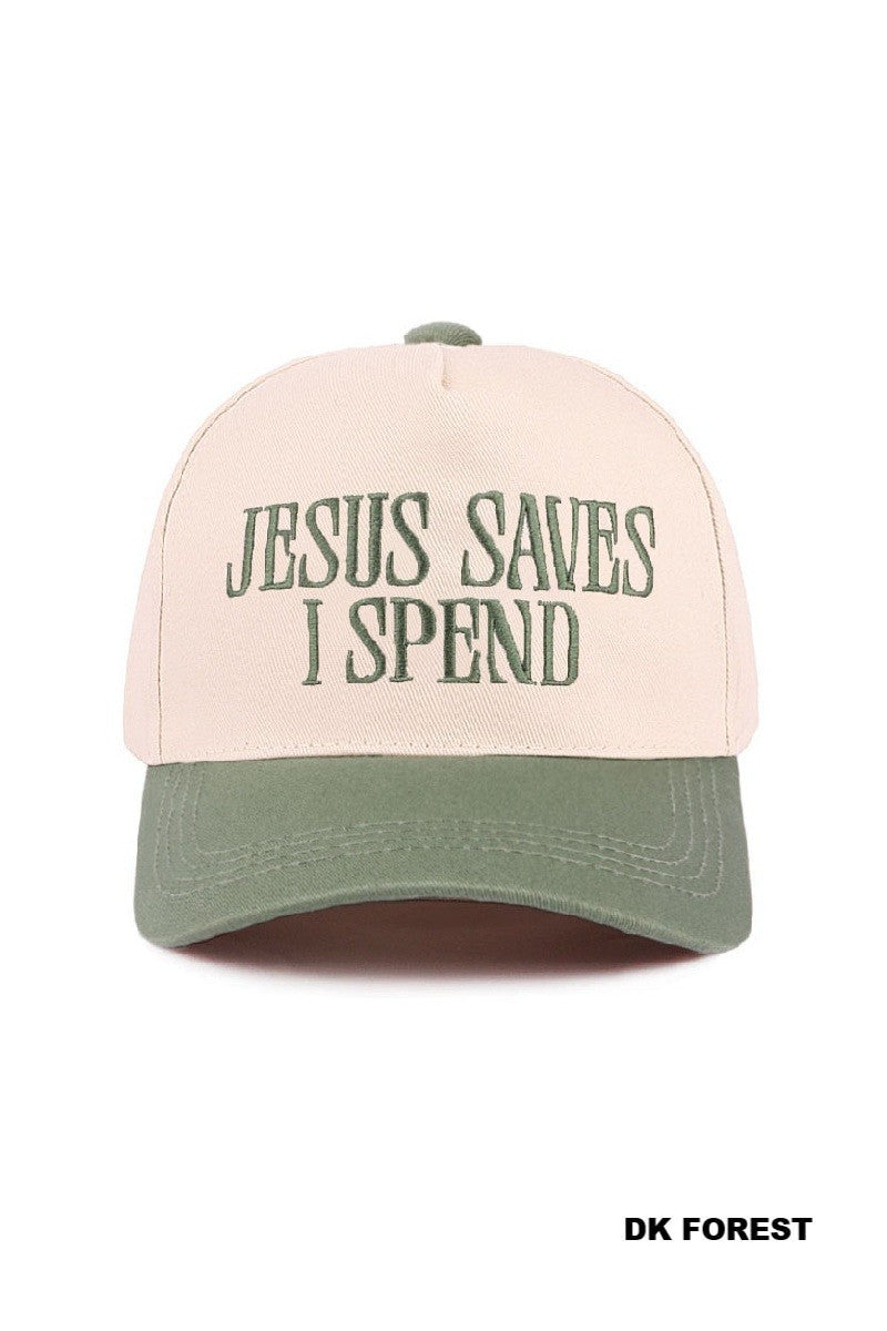 Jesus Saves- I Spend Two Toned Hat