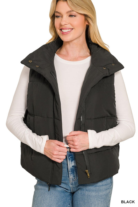 High Neck Puffer Vest