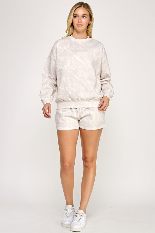 Fleece Camo Relaxed Fit Crewneck Sweatshirt