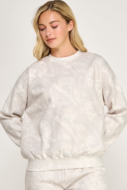 Fleece Camo Relaxed Fit Crewneck Sweatshirt