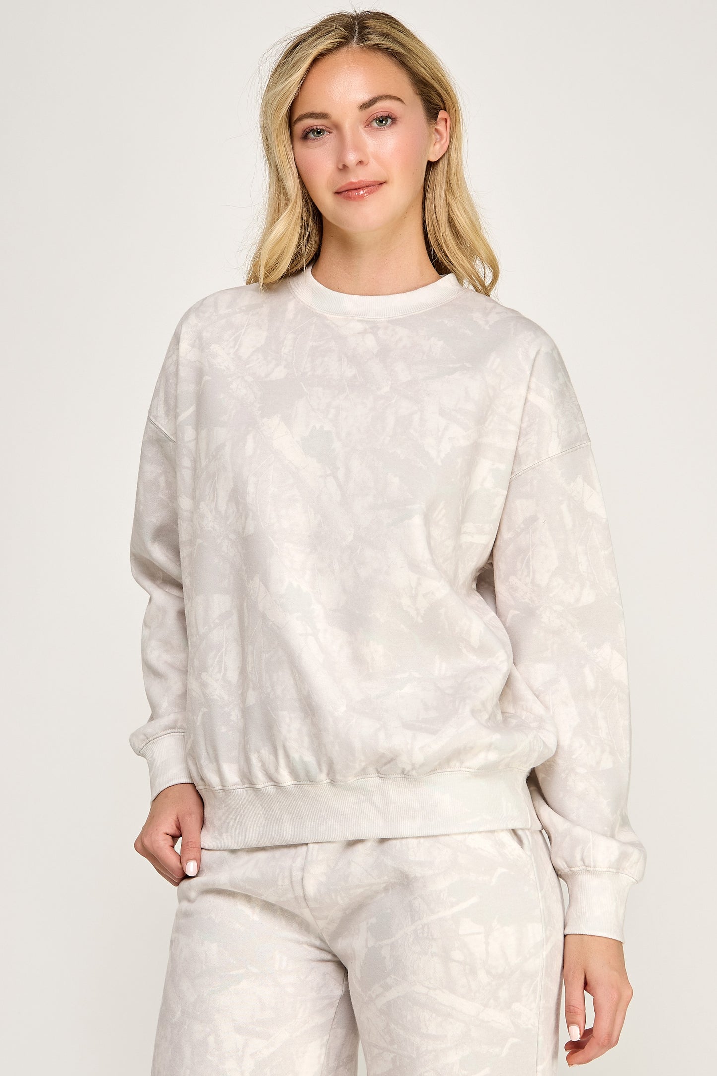 Fleece Camo Relaxed Fit Crewneck Sweatshirt