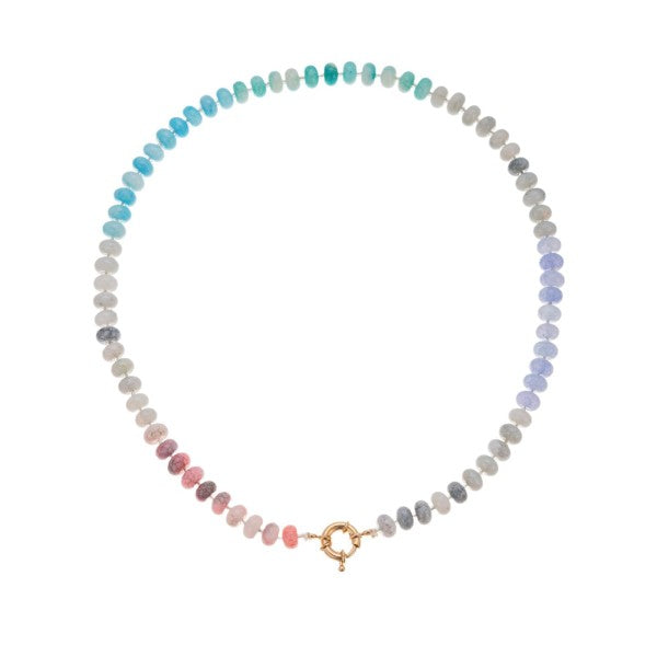 Natural Stone Semi-Precious Glass Mixed Necklace