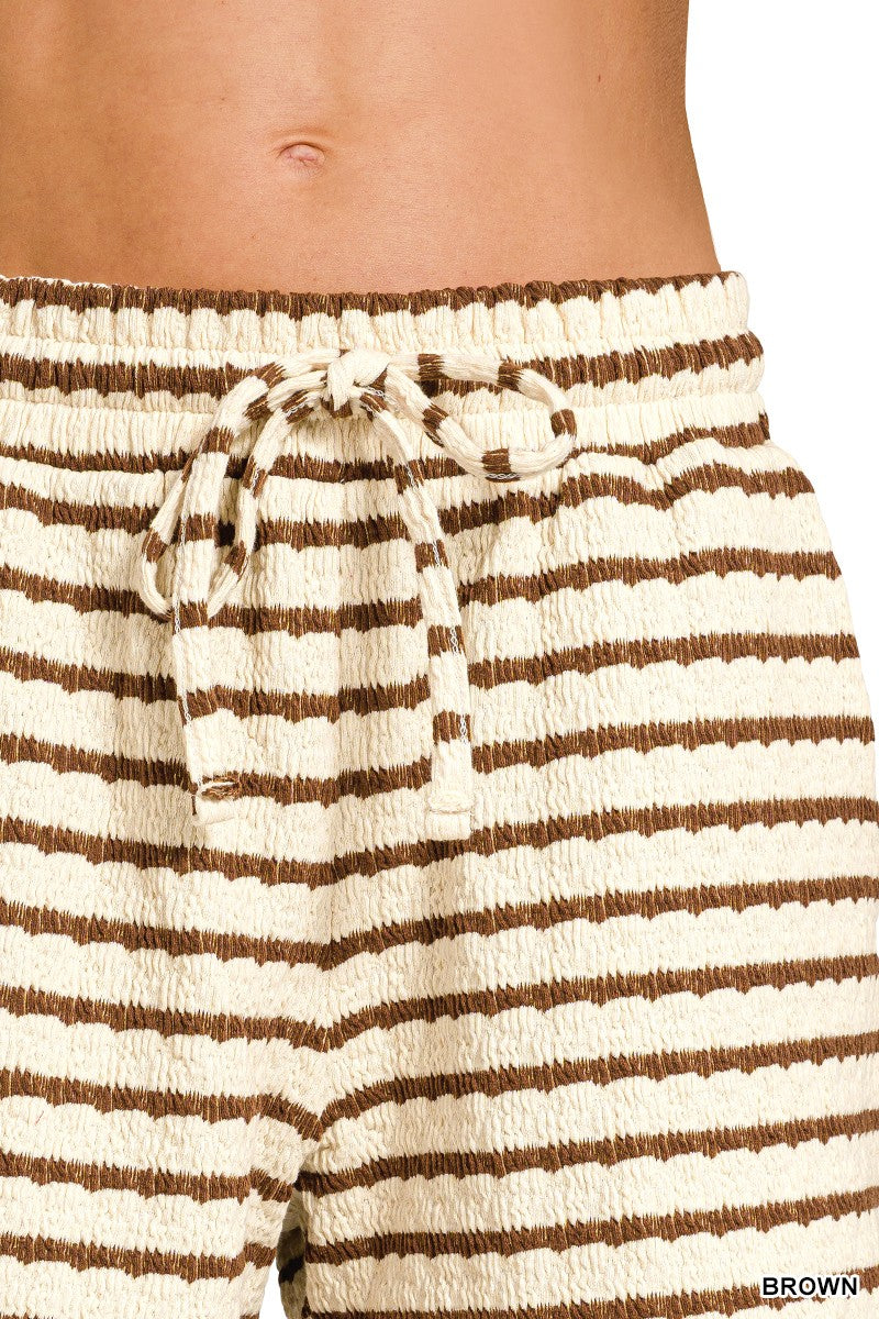 Striped Short Sleeve Tee and Short Set
