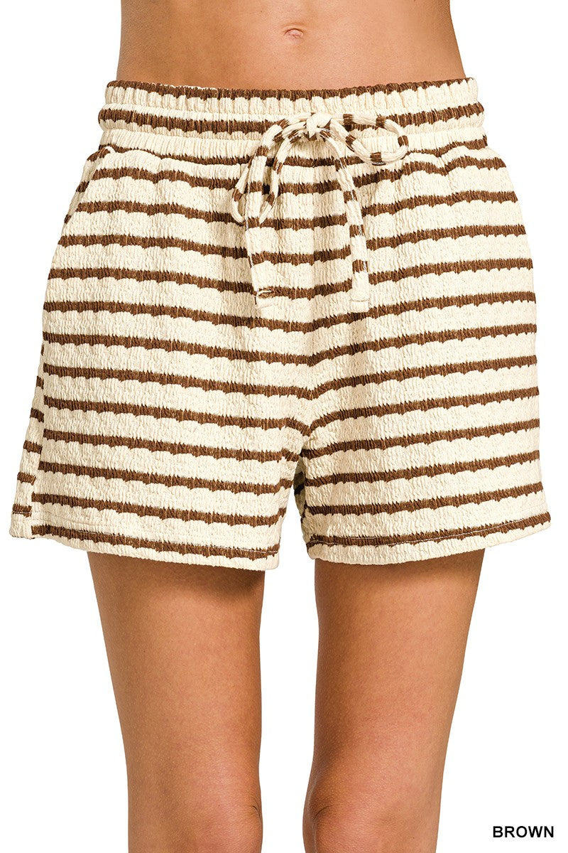 Striped Short Sleeve Tee and Short Set