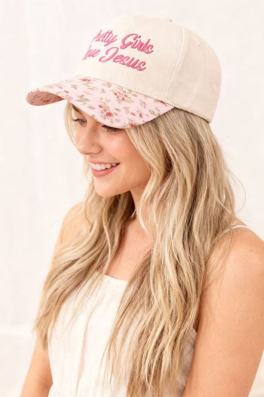 Pretty Girls Love Jesus 2 Toned Hat