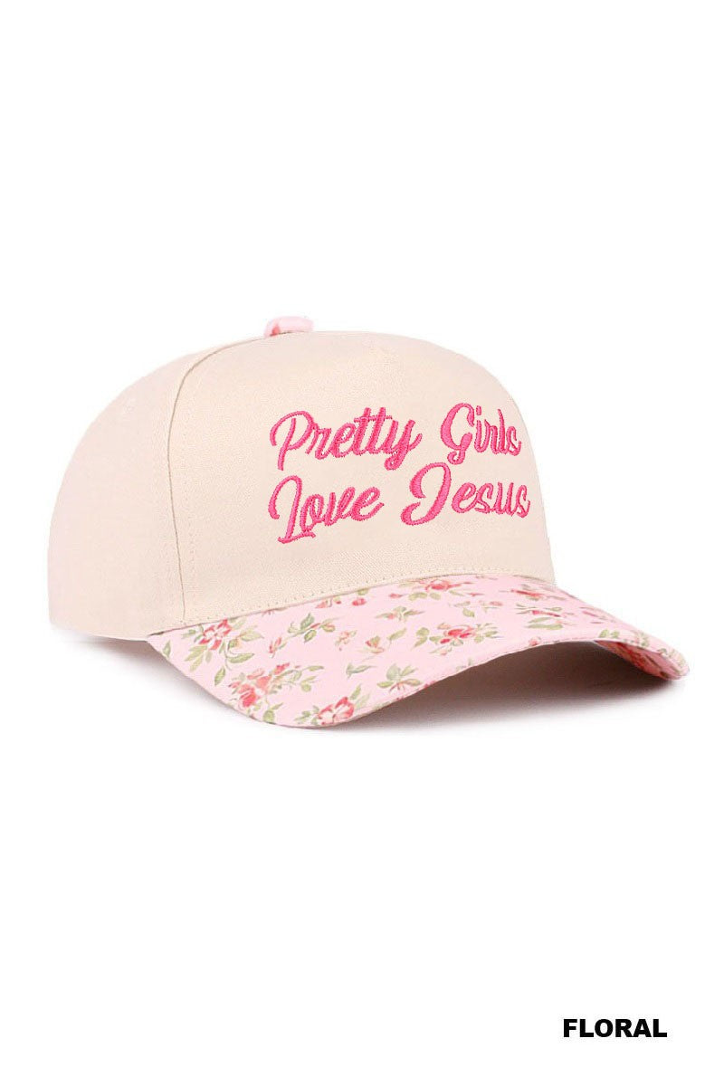 Pretty Girls Love Jesus 2 Toned Hat