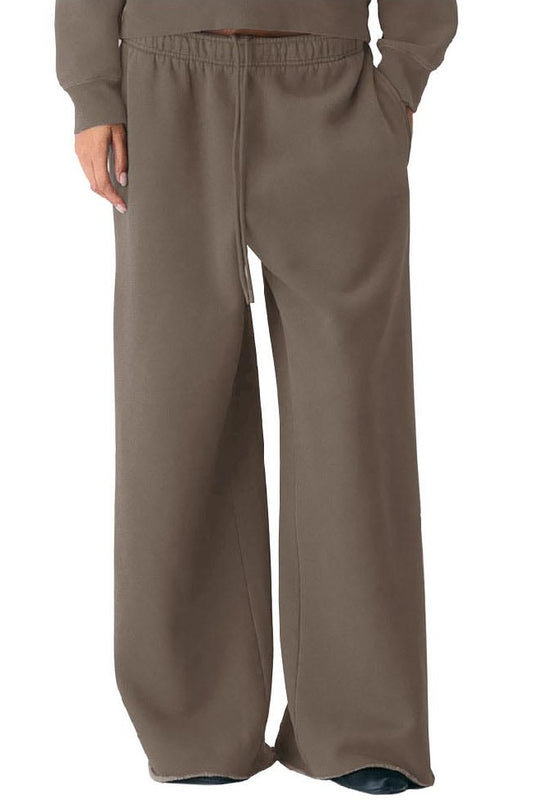 Fleece Oversized Mid Rise Wide Leg Sweatpant