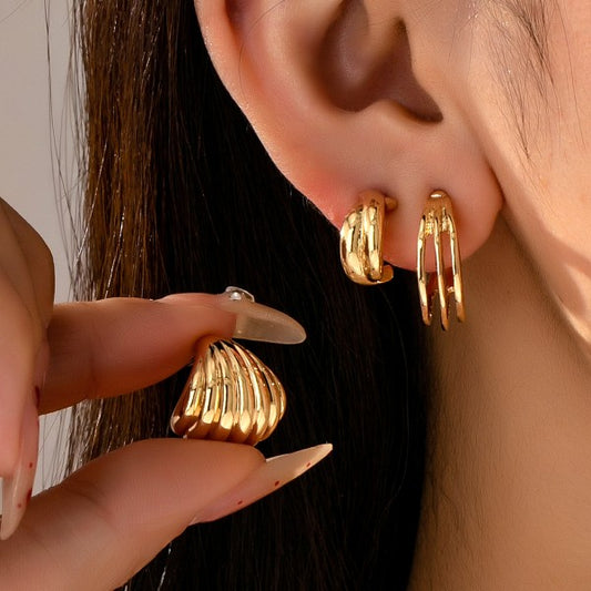 Vintage Inspired Gold Hoop Set