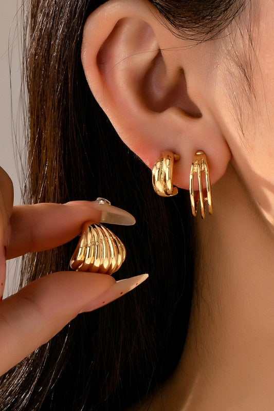 Vintage Inspired Gold Hoop Set