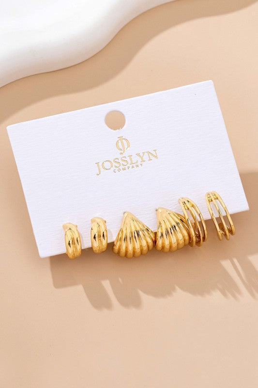 Vintage Inspired Gold Hoop Set