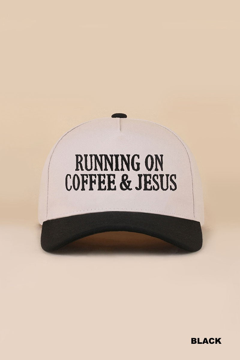 Running on Jesus and Coffee 2 Toned Hat