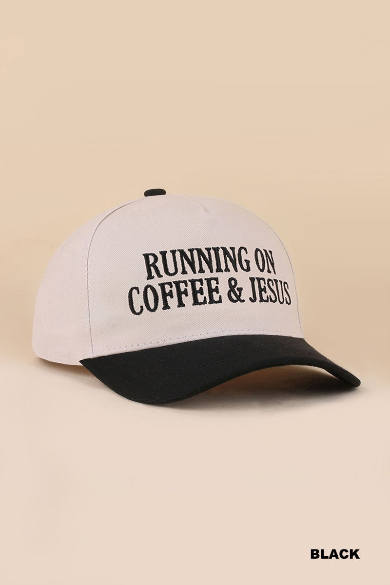 Running on Jesus and Coffee 2 Toned Hat