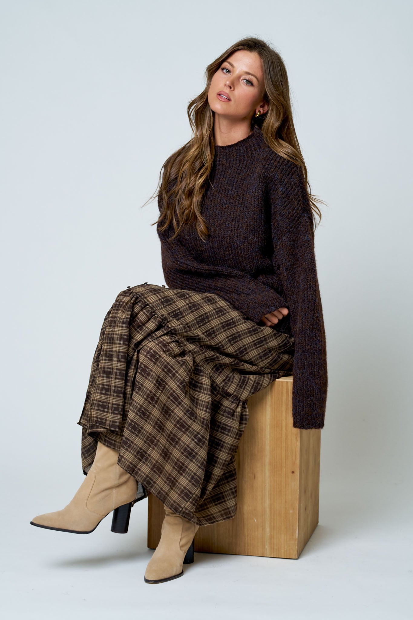 Mock Neck Long Sleeve Sweater