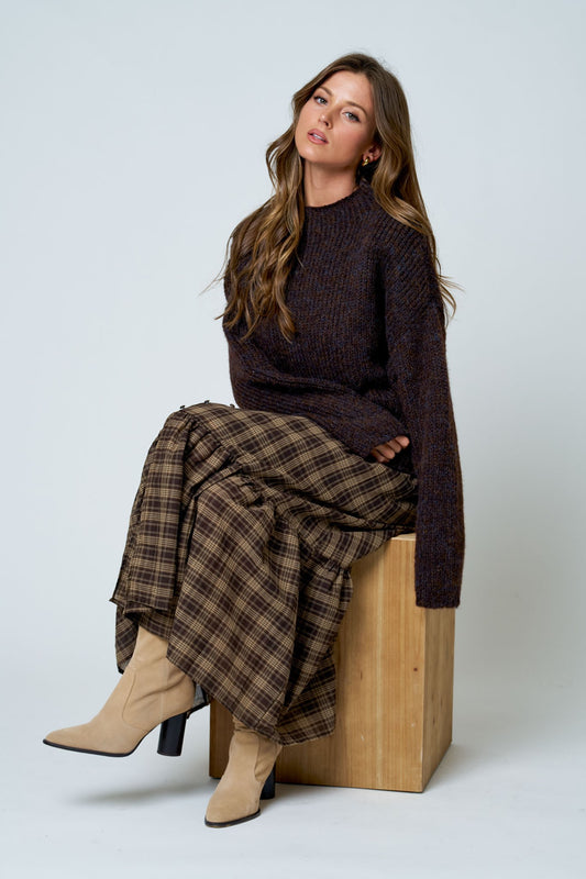 Mock Neck Long Sleeve Sweater