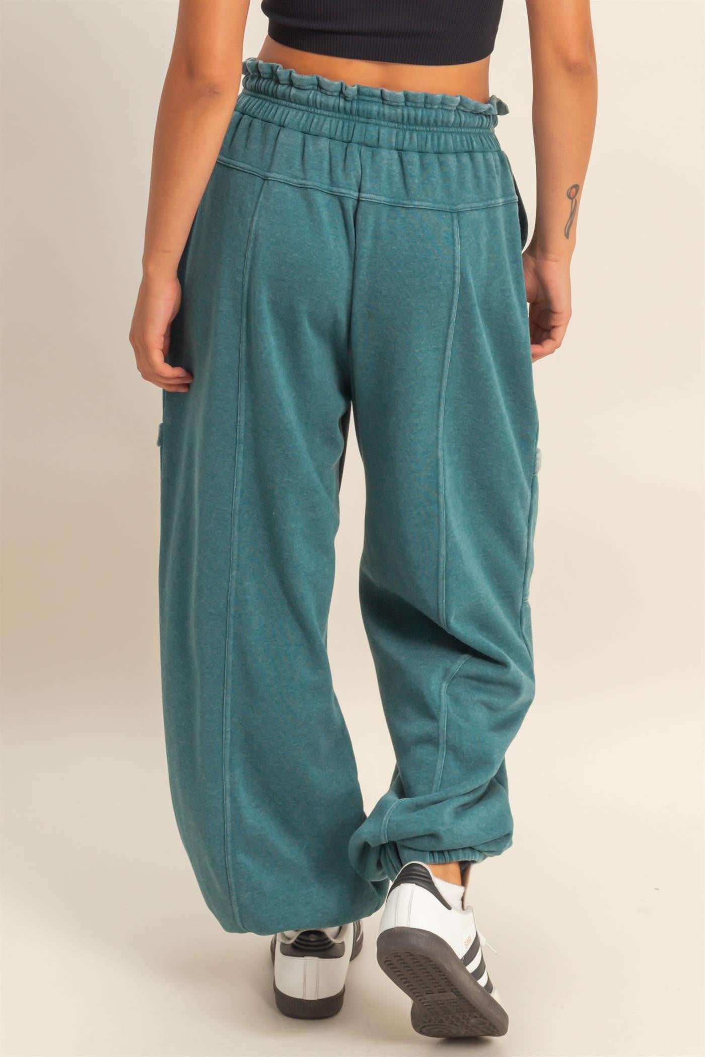 Ruffle Waist Jogger Sweatpants