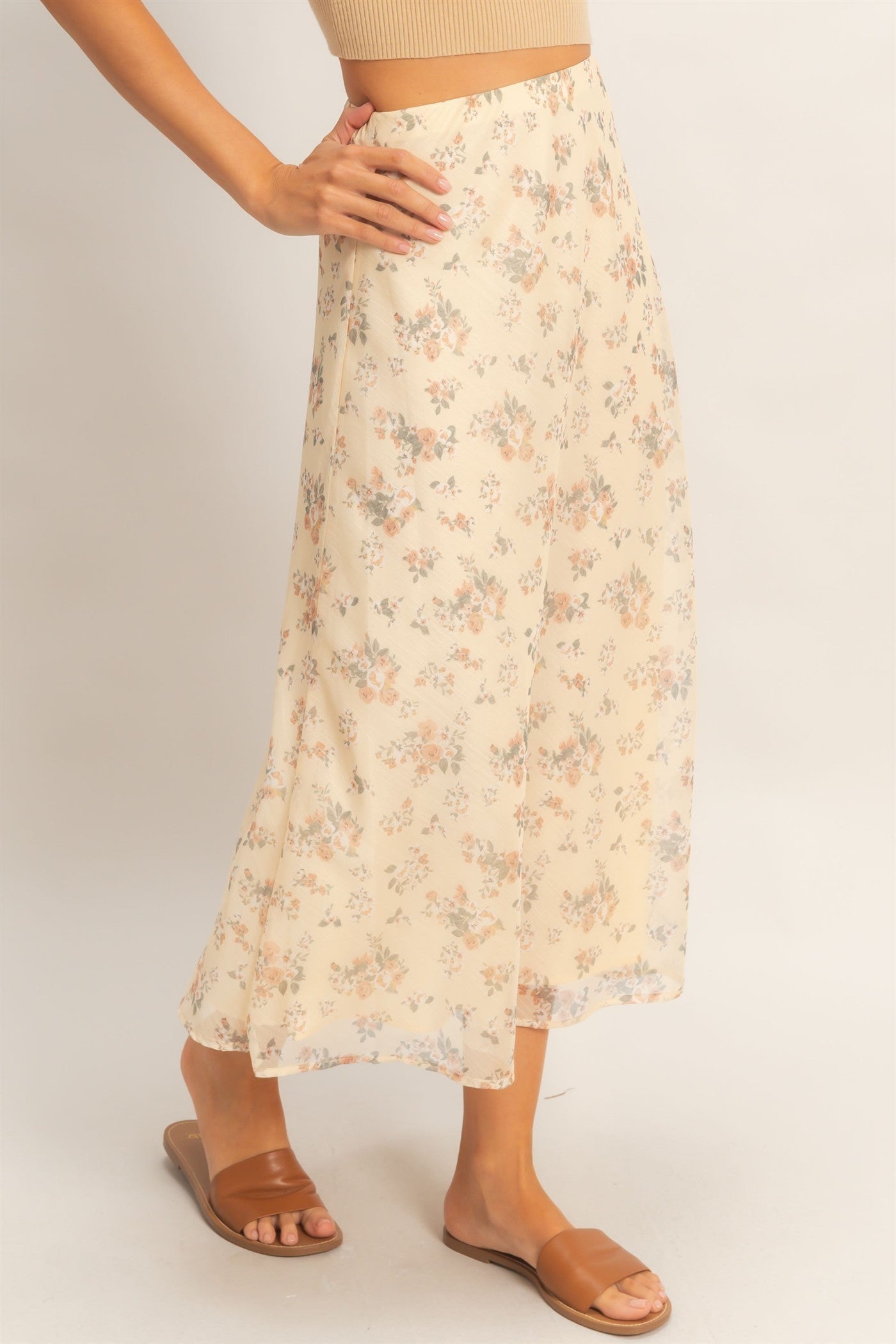 Floral Print Midi Skirt