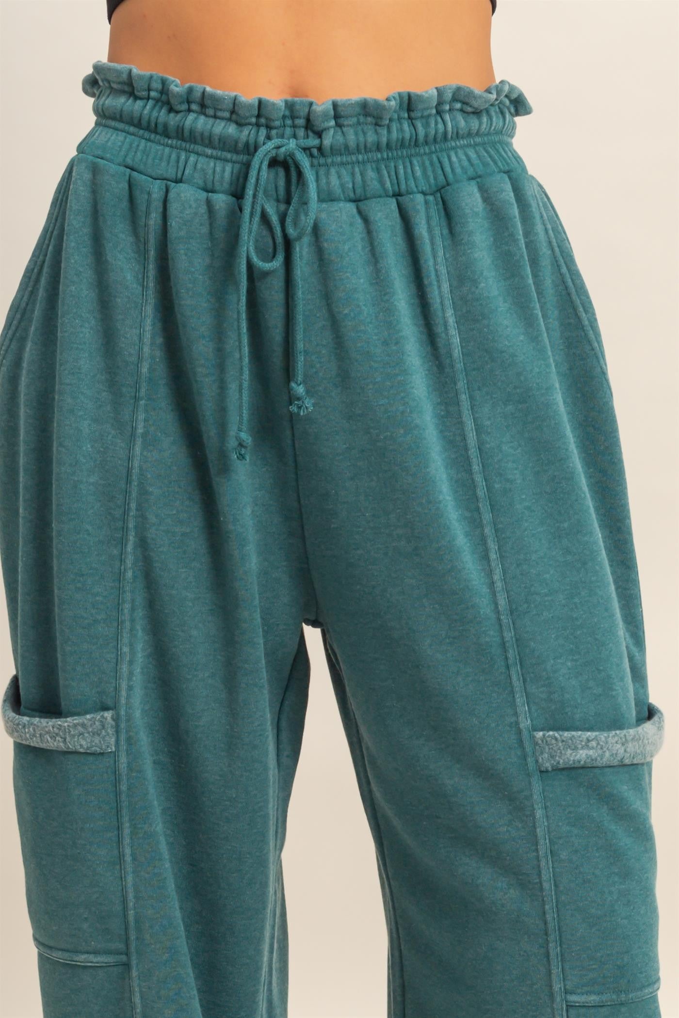 Ruffle Waist Jogger Sweatpants