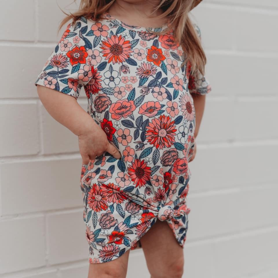 Kids Buttery Soft Floral T-Shirt Dress