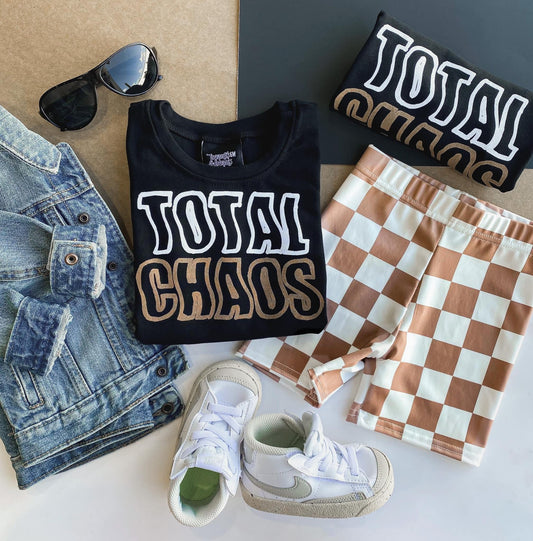 Kids Checkered Biker Shorts