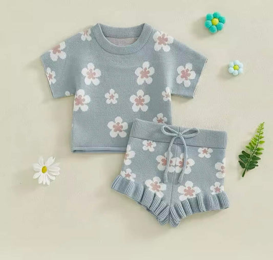 Kids Daisy Knit Bloomer Set
