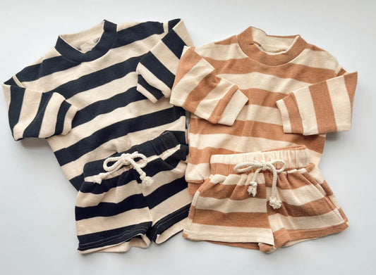 Kids Stripe Crew and Short Set