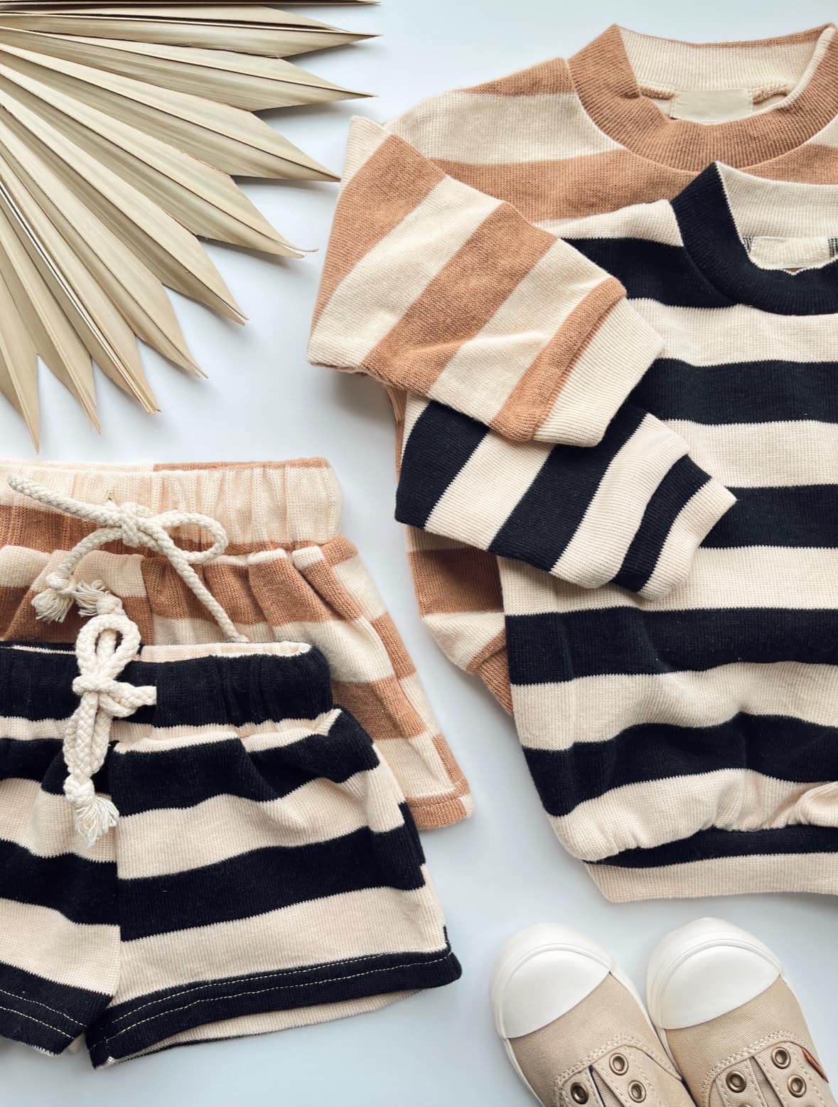 Kids Stripe Crew and Short Set
