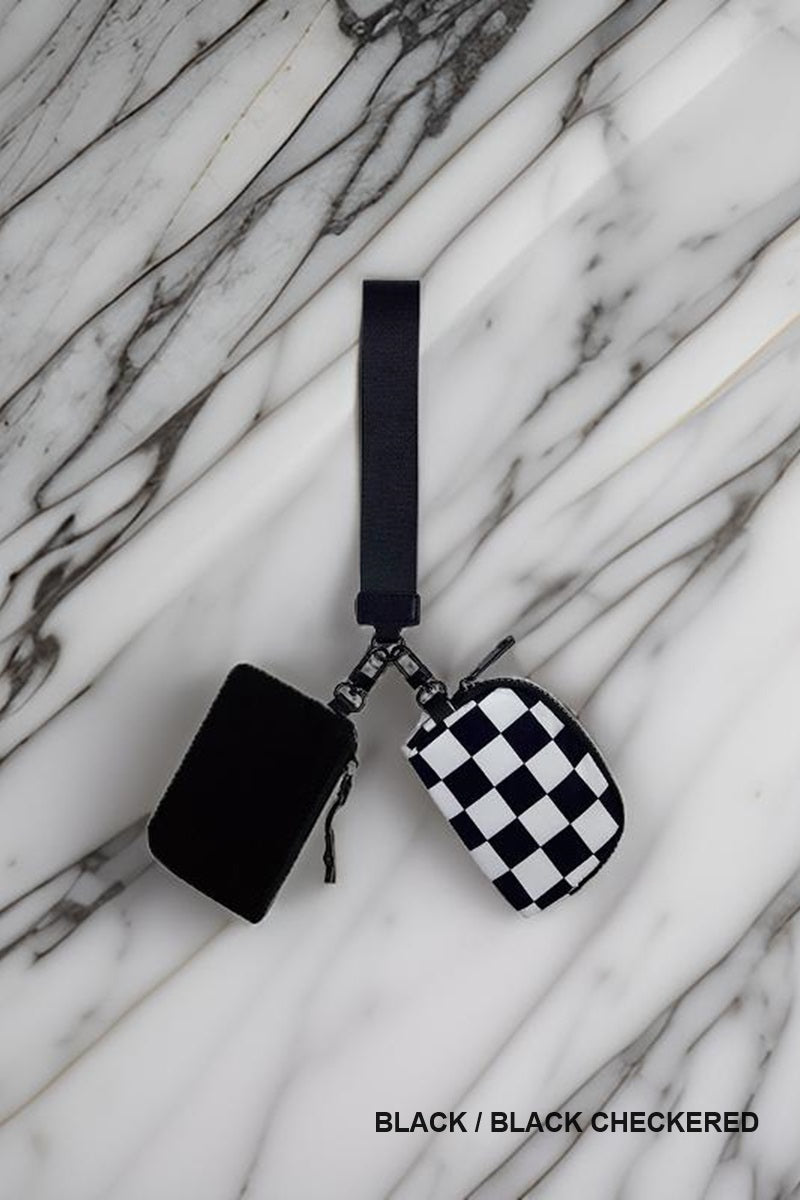 Duel Pouch Wristlet Keychaine
