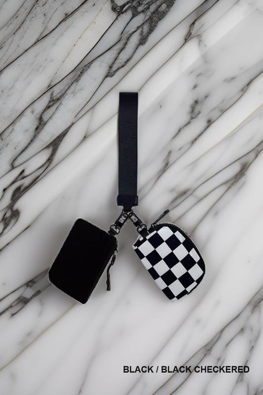 Duel Pouch Wristlet Keychaine