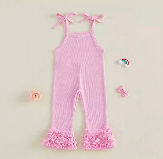 Kids Waffle Flare Pant Jumpsuit